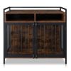38.6 "Furniture Dog Cage, Metal Heavy Duty Super Sturdy Dog Cage, Dog Crate for Small/Medium Dogs, Double Door and Double Lock